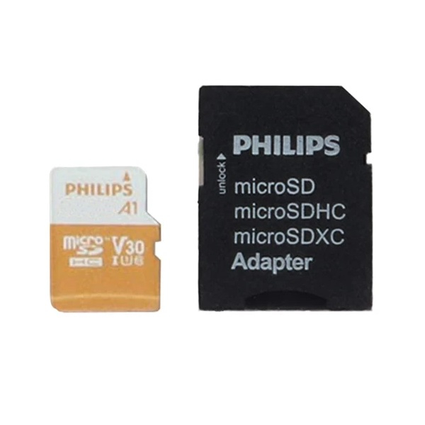 کارت حافظه MicroSDHC فیلیپس مدل Ultra PRO کلاس 10 استاندارد UHS-I U3 سرعت 100MBps ظرفیت 32 گیگابایت به همراه آداپتور کارت حافظه MicroSDHC فیلیپس مدل Ultra PRO کلاس 10 استاندارد UHS-I U3 سرعت 100MBps ظرفیت 32 گیگابایت به همراه آداپتور