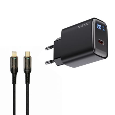 شارژر دیواری 20 وات USB-C نوکسو مدل CHN-5 به همراه کابل تبدیل USB-C به لایتنینگ شارژر دیواری 20 وات USB-C نوکسو مدل CHN-5 به همراه کابل تبدیل USB-C به لایتنینگ