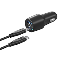 شارژر فندکی پاورولوژی مدل PCCSR005-C به همراه کابل تایپ سی