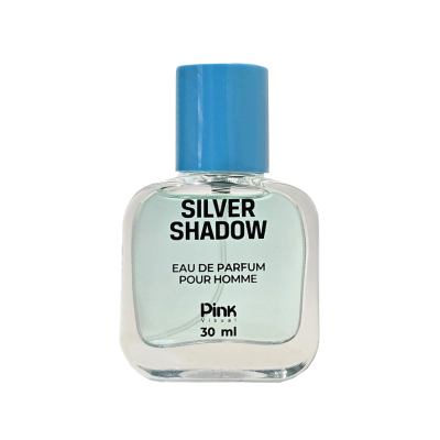 عطر جیبی مردانه پینک ویژوآل مدل silver shadow با رایحه خنک حجم 30 میلی‌لیتر