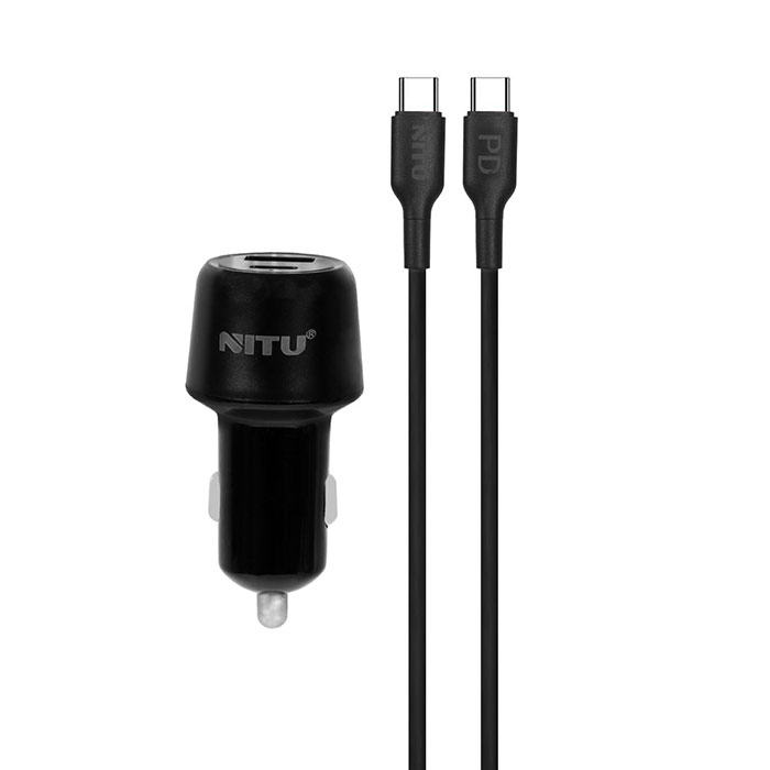 شارژر فندکی 25وات نیتو مدل  NDC14 به همراه کابل تبدیل USB-C