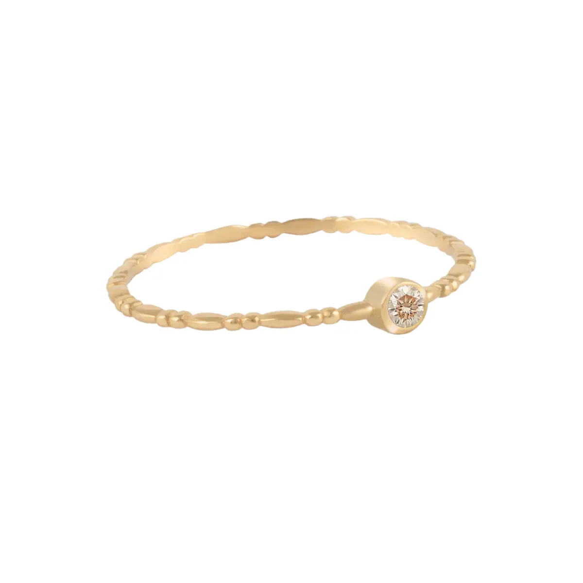 انگشتر طلای 18 عیار زنانه بان گالری مدل نگینی ژولیت شامپاینی