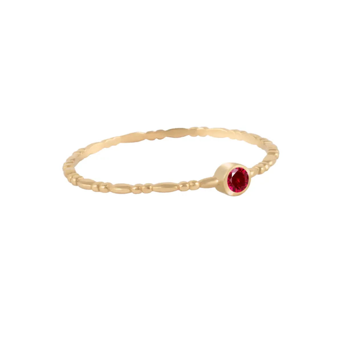 انگشتر طلای 18 عیار زنانه بان گالری مدل نگینی ژولیت اناری