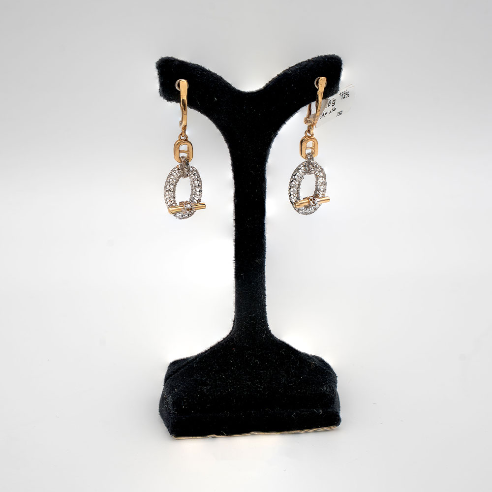 گوشواره طلا 18 عیار گالری طلا عرفان مدل هرمس کد 3529