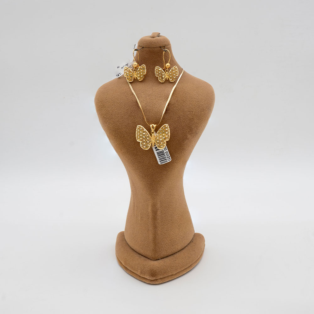 نیم ست طلا 18 عیار گالری طلا عرفان  مدل پروانه فیوژن کد 2351-2350