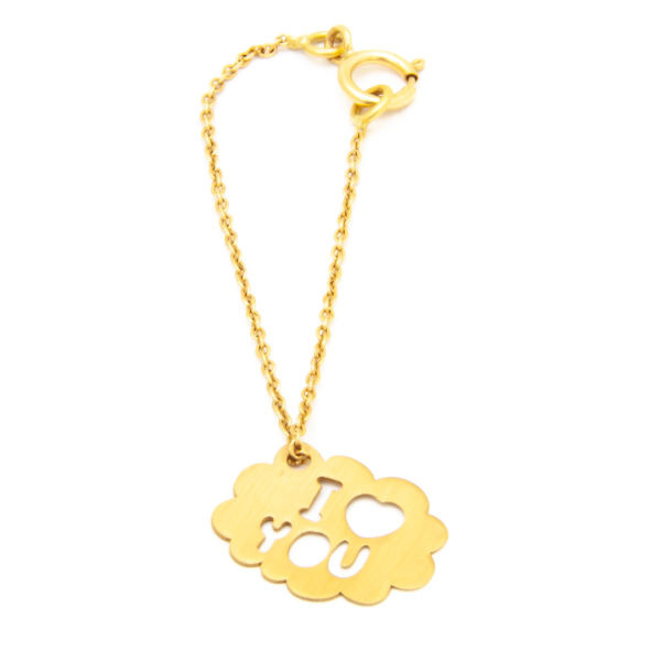 آویز ساعت طلا 18 عیار زنانه شمیم گلد گالری طرح لاو کد GGE019