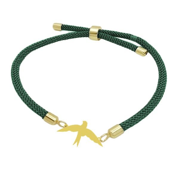 دستبند طلا 18 عیار زنانه شمیم گلد گالری مدل آسانسوری پلاک دار پرستویی