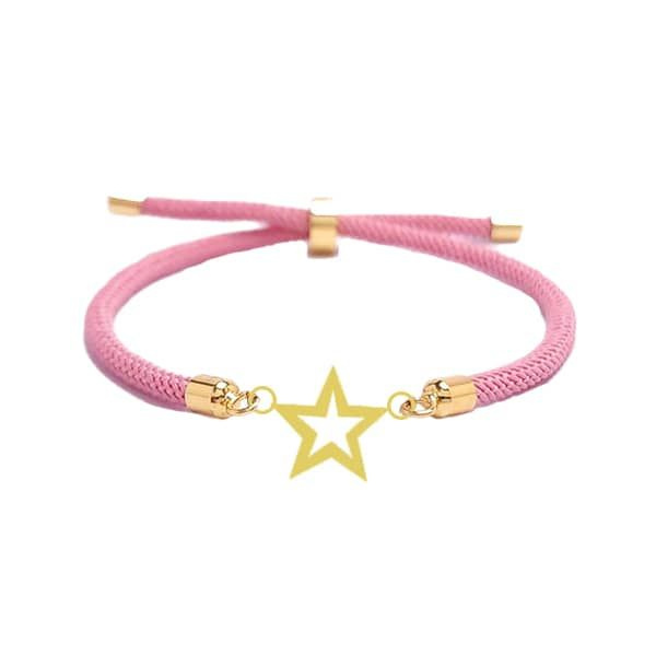 دستبند طلا 18 عیار زنانه شمیم گلد گالری مدل آسانسوری ستاره ای