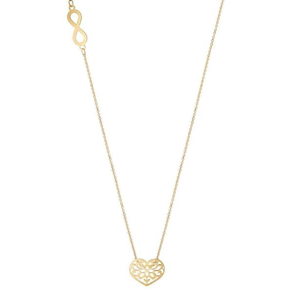 گردنبند طلا 18 عیار زنانه شمیم گلد گالری مدل قلبی گردنبند طلا 18 عیار زنانه شمیم گلد گالری مدل قلبی