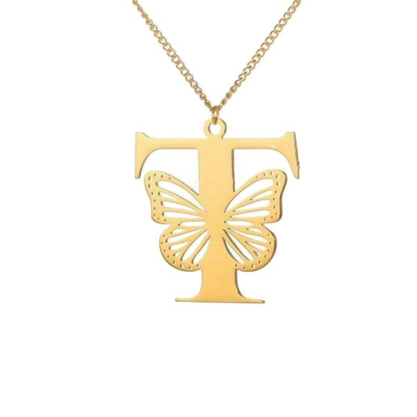 گردنبند طلا 18 عیار زنانه شمیم گلد گالری مدل حرف T