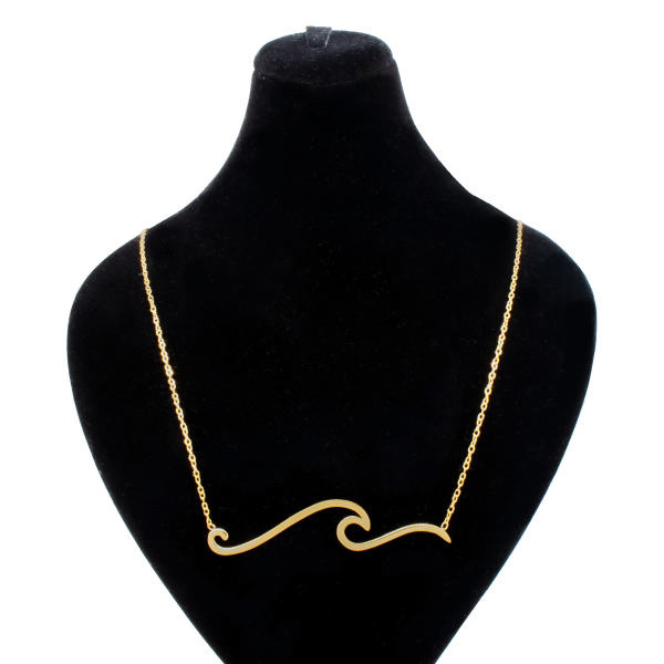 گردنبند طلا 18 عیار زنانه شمیم گلد گالری طرح موج مدل DP51