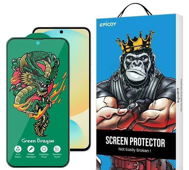 محافظ صفحه نمایش اپیکوی مدل Green Dragon ExplosionProof مناسب برای گوشی موبایل سامسونگ Galaxy S25 FE/ A55/ A35 محافظ صفحه نمایش اپیکوی مدل Green Dragon ExplosionProof مناسب برای گوشی موبایل سامسونگ Galaxy S25 FE/ A55/ A35