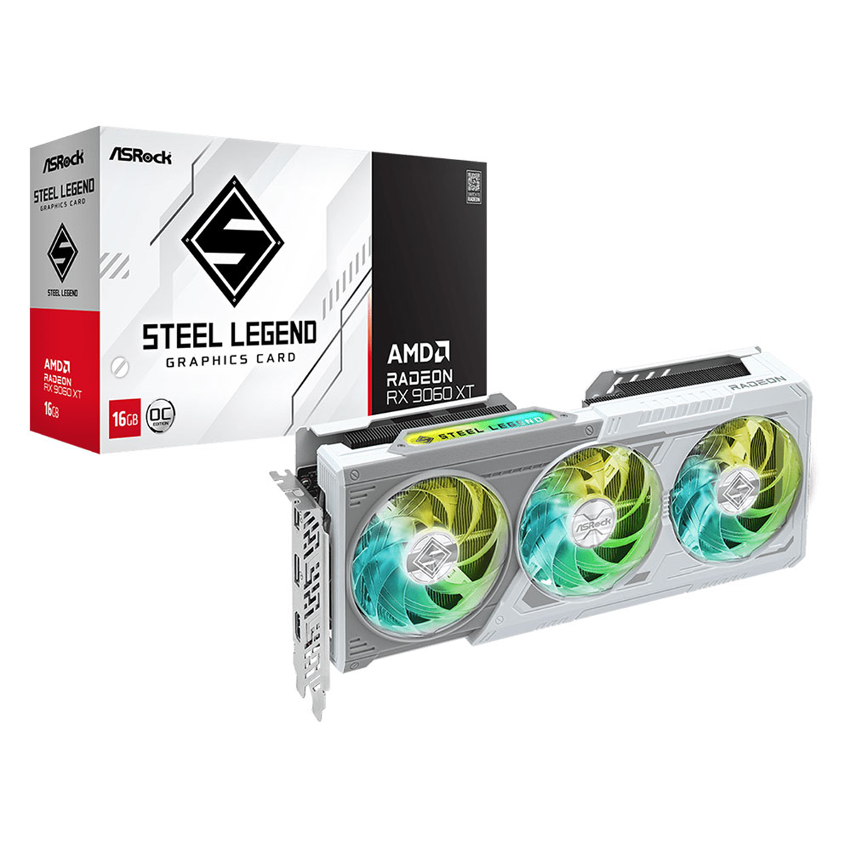 کارت گرافیک ازراک مدل AMD Radeon RX 9060 XT Steel Legend 16GB OC کارت گرافیک ازراک مدل AMD Radeon RX 9060 XT Steel Legend 16GB OC