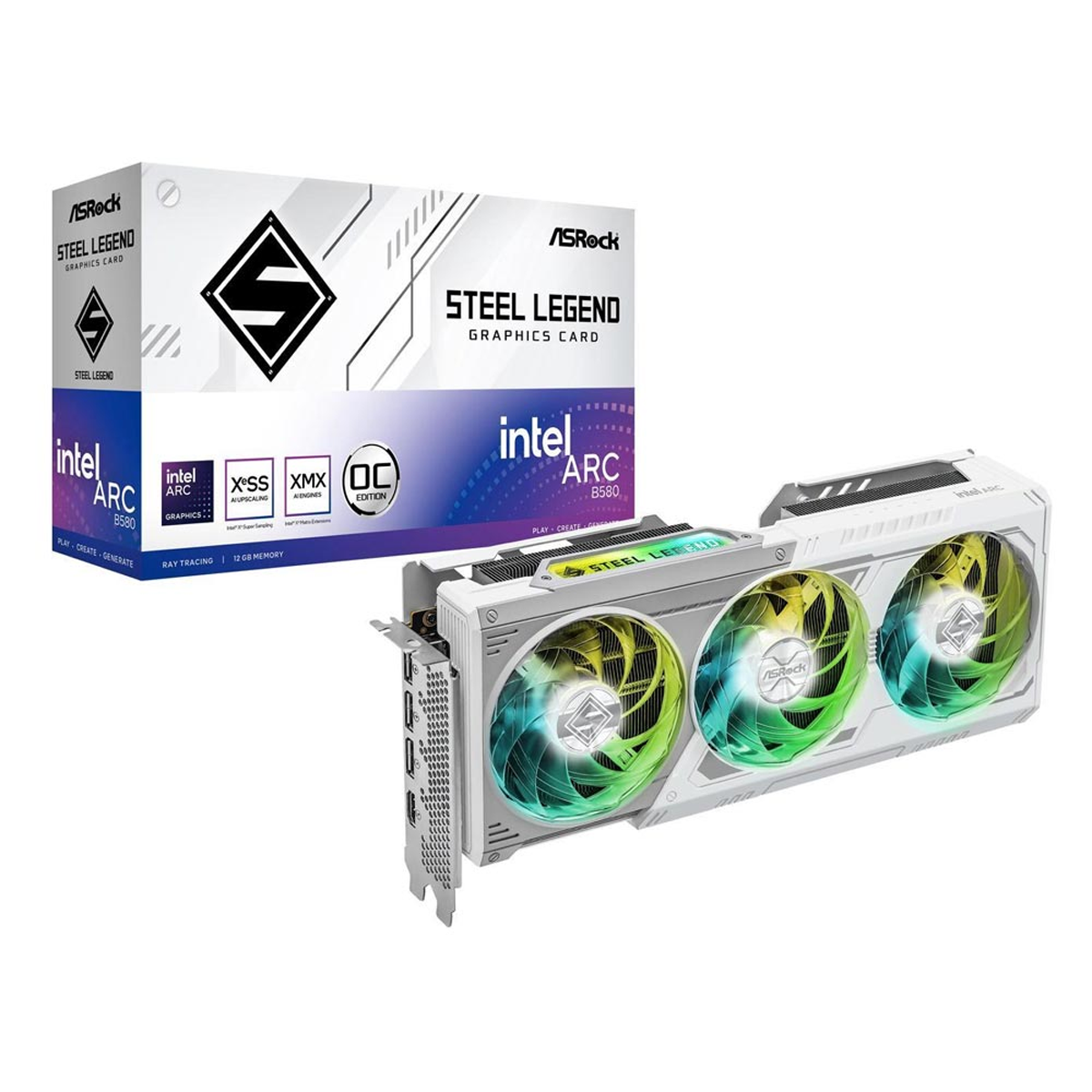 کارت گرافیک ازراک مدل Intel Arc B580 Steel Legend 12GB OC