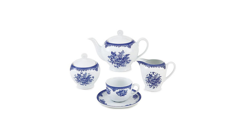 سرویس چینی 17 پارچه چای خوری چینی زرین ایران سری ایتالیا اف مدل فلورانس درجه یک