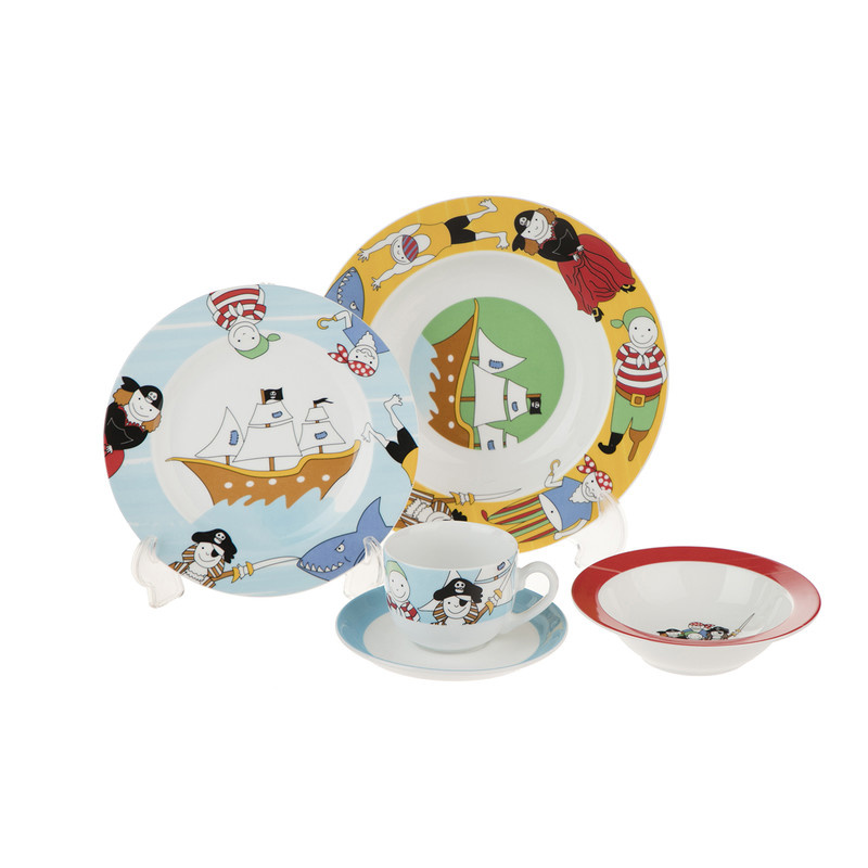 سرویس غذا خوری 5 پارچه کودک چینی زرین ایران سری ایتالیا اف مدل Payret درجه عالی سرویس غذا خوری 5 پارچه کودک چینی زرین ایران سری ایتالیا اف مدل Payret درجه عالی