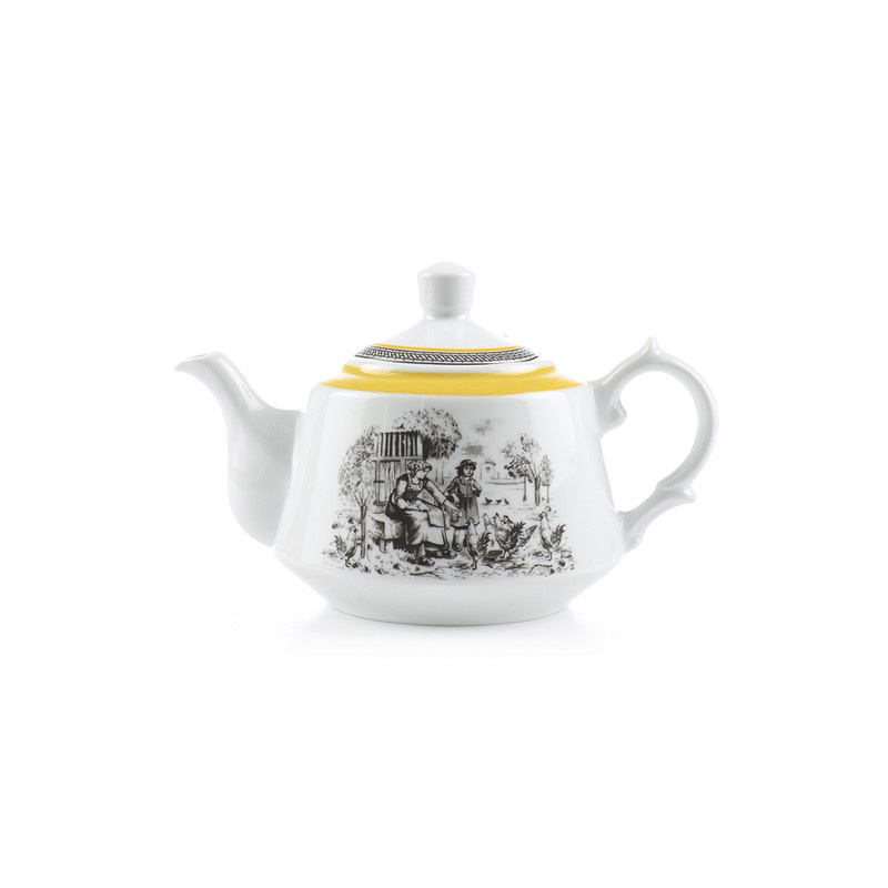 قوری چینی زرین ایران مدل لندنی 5 ویلیج درجه عالی