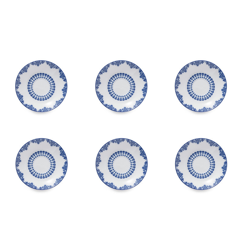 نعلبکی چینی زرین ایران مدل زیر استکان دوری 13 سمرقند درجه عالی بسته 6 عددی
