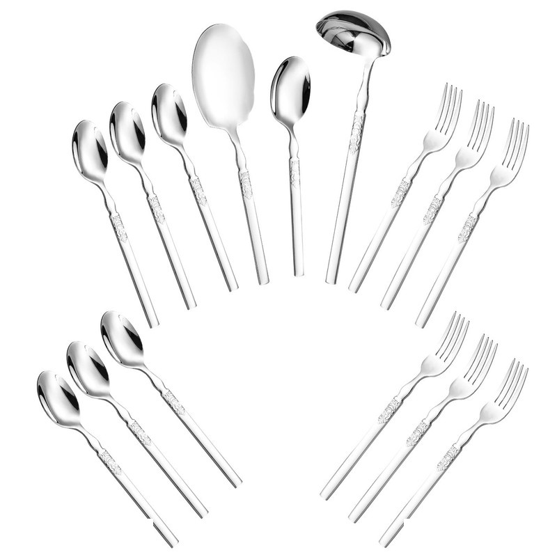 سرویس قاشق و چنگال 15 پارچه جی فی نی مدل 55