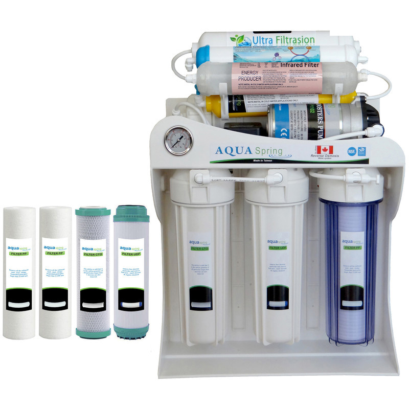 دستگاه تصفیه کننده آب آکوآ اسپرینگ مدل UF - SF4040 به همراه فیلتر مجموعه 4 عددی