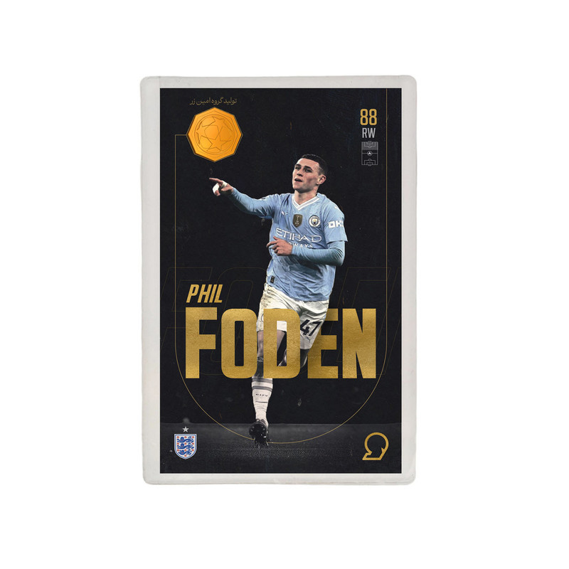 طلا گرمی 18 عیار مدوپد مدل FODEN طرح فوتبالی 2025 کد SO10035