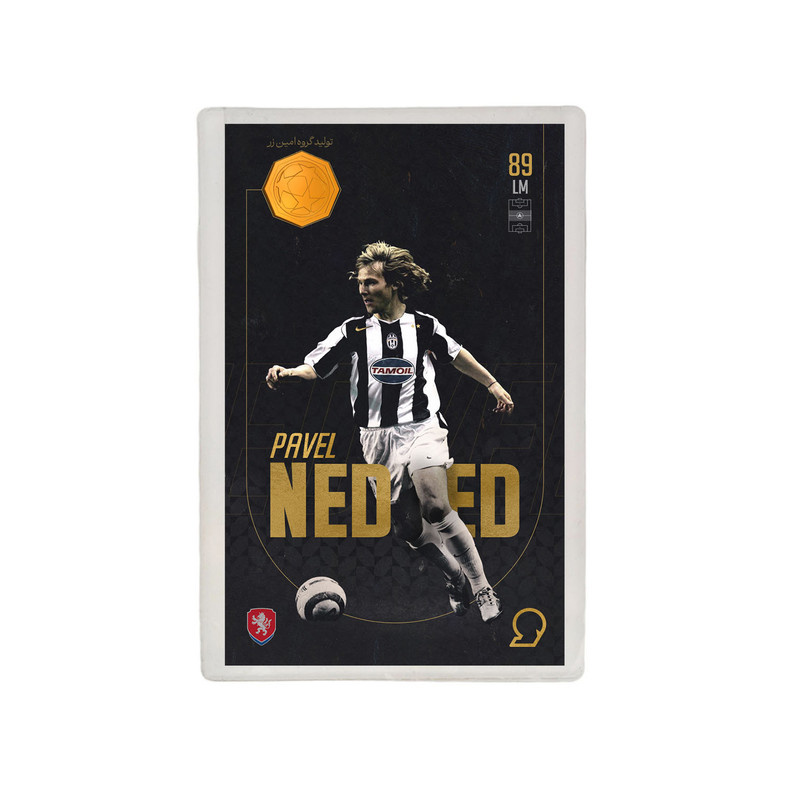 طلا گرمی 18 عیار مدوپد مدل Pavel Nedved طرح فوتبالی 2025 کد SO10092