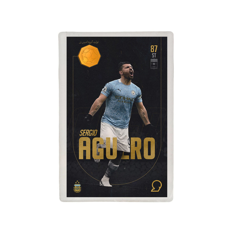 طلا گرمی 18 عیار مدوپد مدل Sergio Aguero طرح فوتبالی 2025 کد SO10108