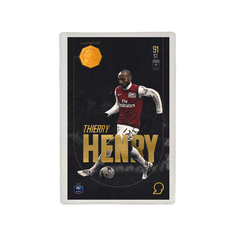 طلا گرمی 18 عیار مدوپد مدل Thierry Henry طرح فوتبالی 2025 کد SO10114