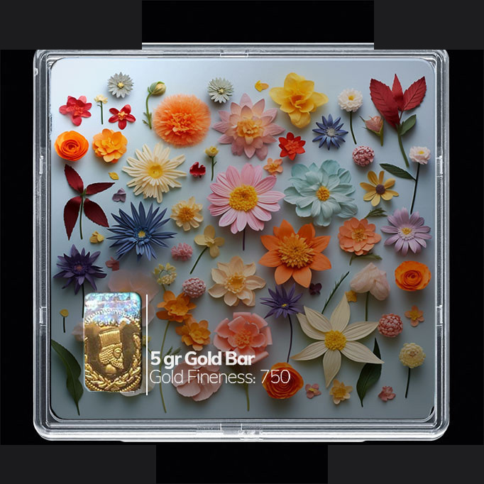 شمش طلا 18 عیار مدوپد مدل گل کد SG10578 شمش طلا 18 عیار مدوپد مدل گل کد SG10578