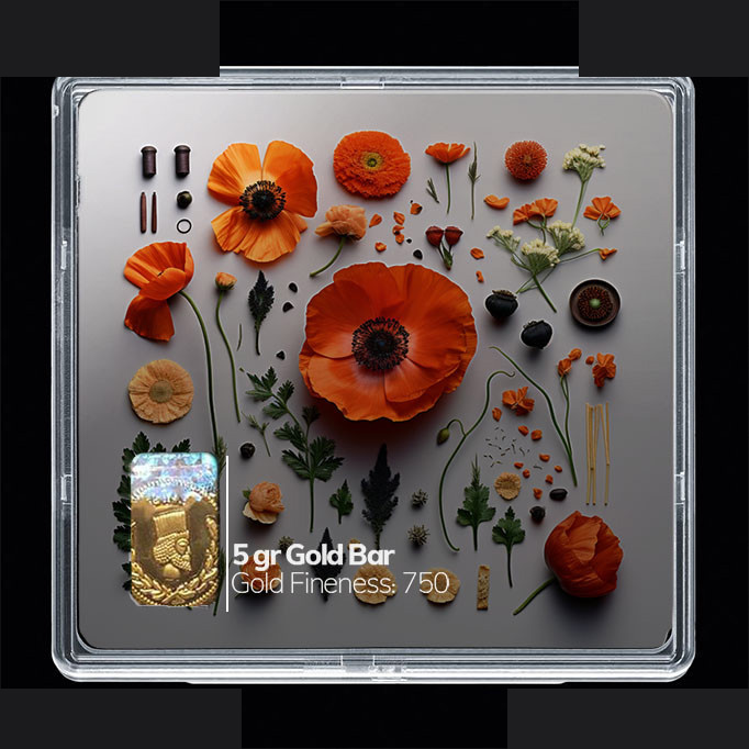شمش طلا 18 عیار 100 سوت مدوپد مدل گل کد SG10424