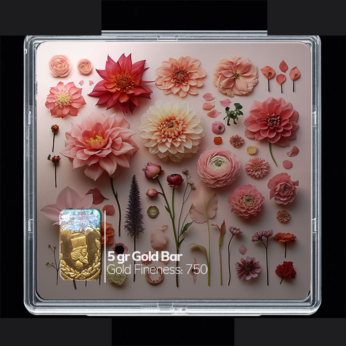 شمش طلا 18 عیار مدوپد مدل گل کد SG10387