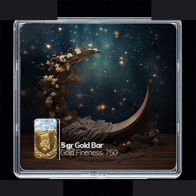 شمش طلا 18 عیار مدوپد مدل سبد و گل کد SG10312