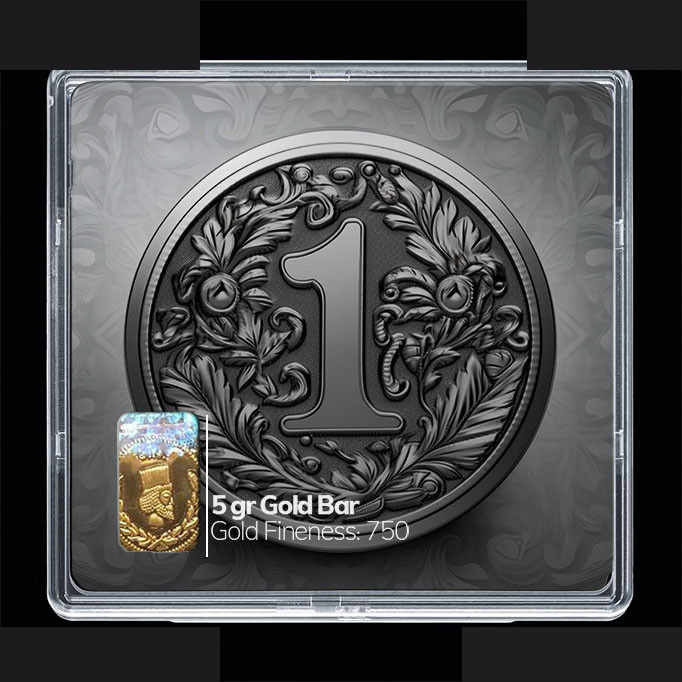 شمش طلا 18 عیار 100 سوت مدوپد مدل عدد 1 کد SG10197