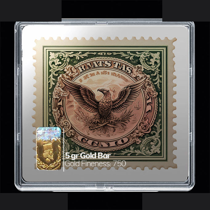 شمش طلا 18 عیار مدوپد مدل تمبر کد SG10192