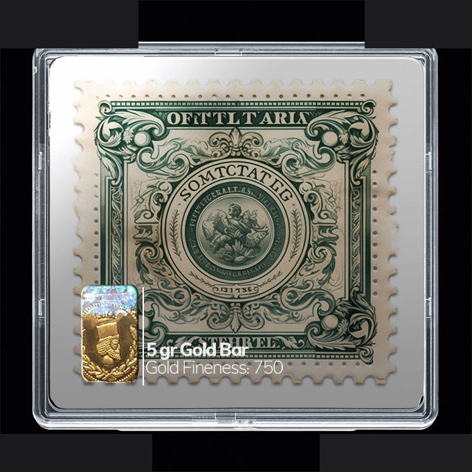 شمش طلا 18 عیار مدوپد مدل تمبر کد SG10189