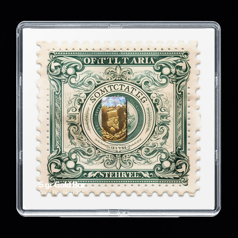 شمش طلا 18 عیار مدوپد مدل تمبر کد SG-10189