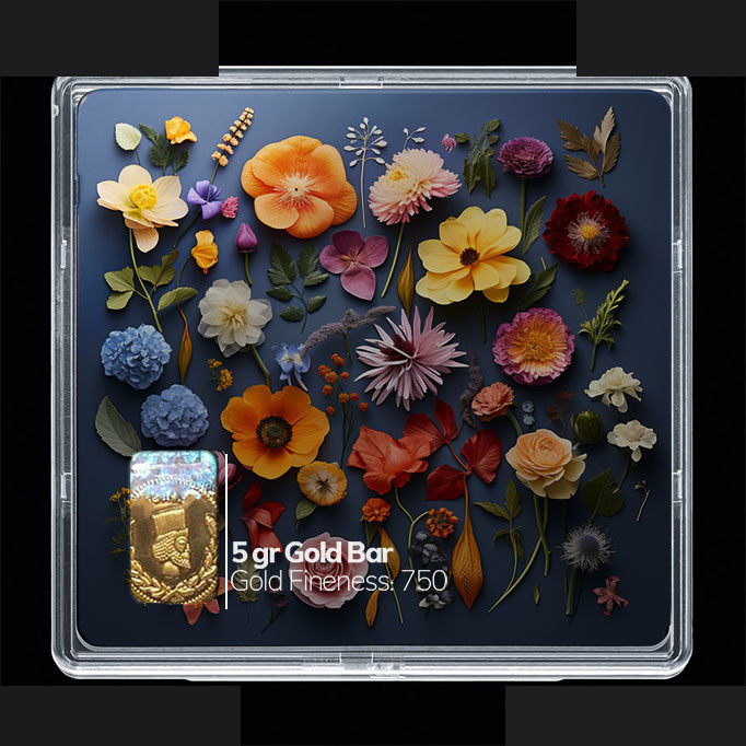 شمش طلا 18 عیار 100 سوت مدوپد مدل گل کد SG10475