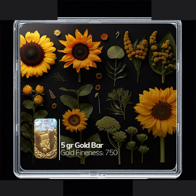 شمش طلا 18 عیار مدوپد مدل گل کد SG10491