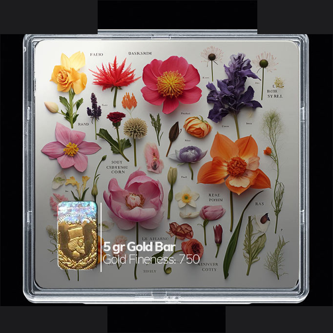 شمش طلا 18 عیار مدوپد مدل گل کد SG10517