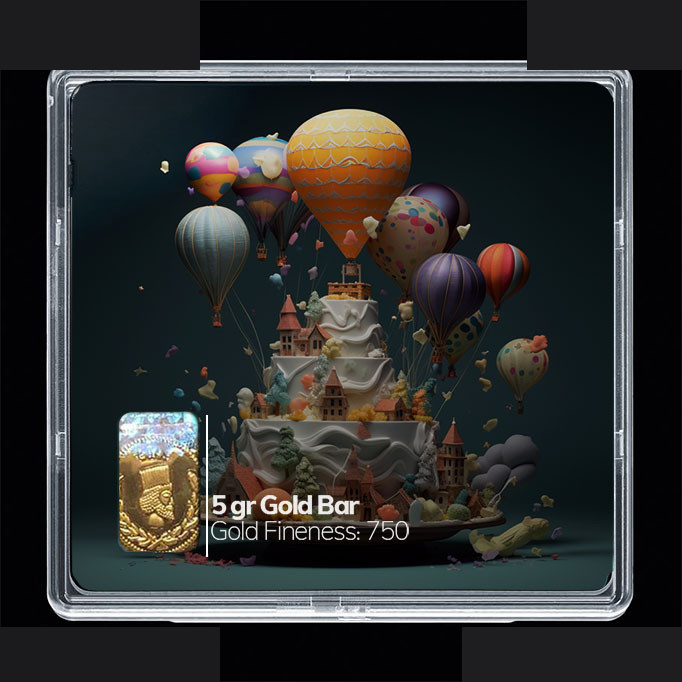 شمش طلا 18 عیار 100 سوت مدوپد مدل کیک و بلن کد SG10659
