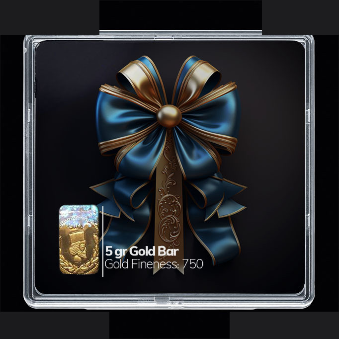 شمش طلا 18 عیار مدوپد مدل روبان آبی کد SG10684