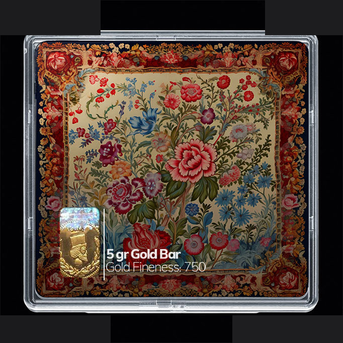 شمش طلا 18 عیار مدوپد مدل گل کد SG10693