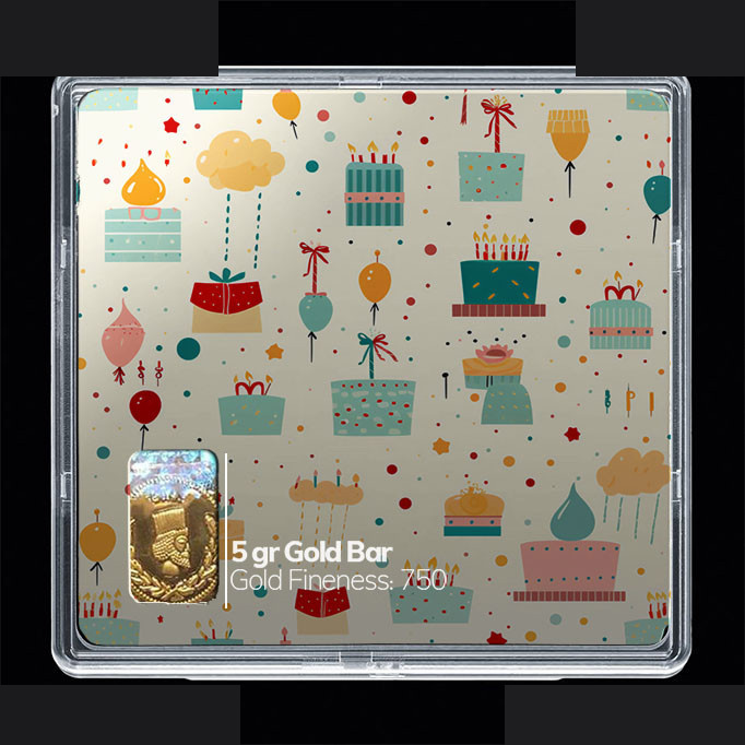 شمش طلا 18 عیار مدوپد مدل کیک کد SG10719