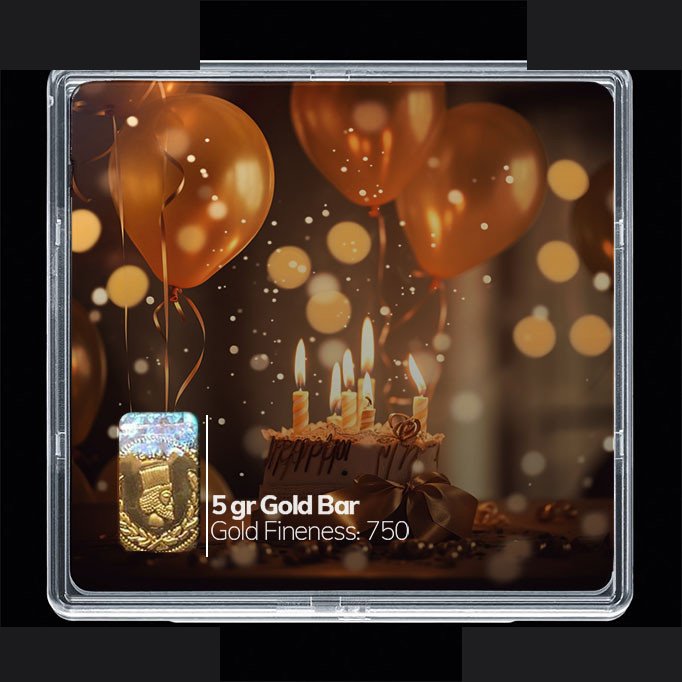 شمش طلا 18 عیار مدوپد مدل کیک تولد کد SG10721