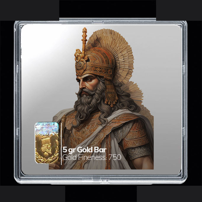 شمش طلا 18 عیار 100 سوت مدوپد مدل مرد جنگی کد SG10809
