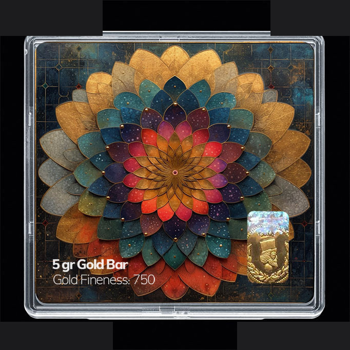 شمش طلا 18 عیار مدوپد مدل نوروز و سال نو کد SG11614