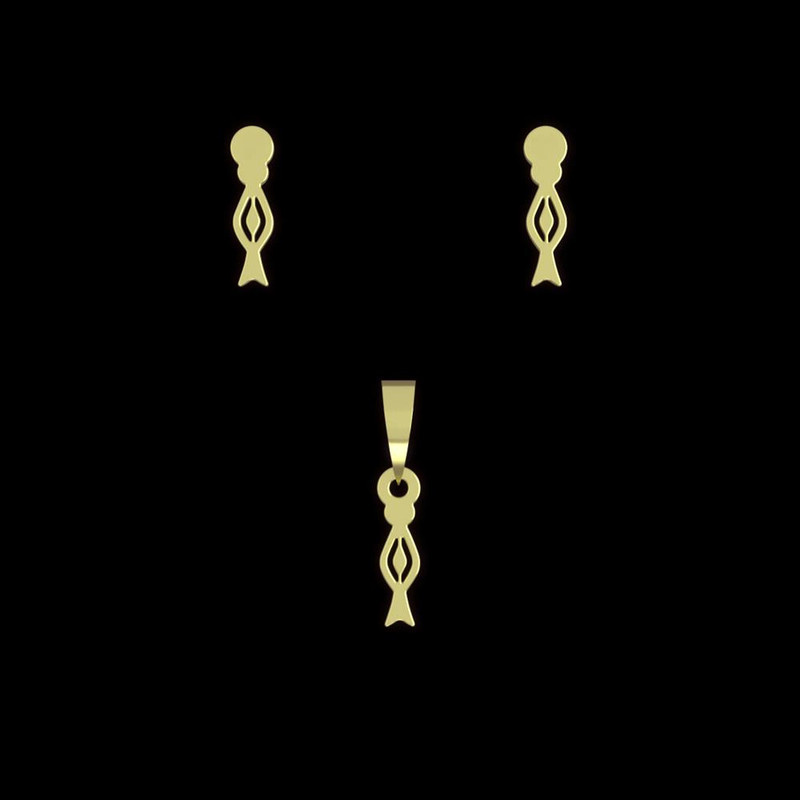 نیم ست طلا 18 عیار زنانه مدوپد مدل هندسی کد NA10189