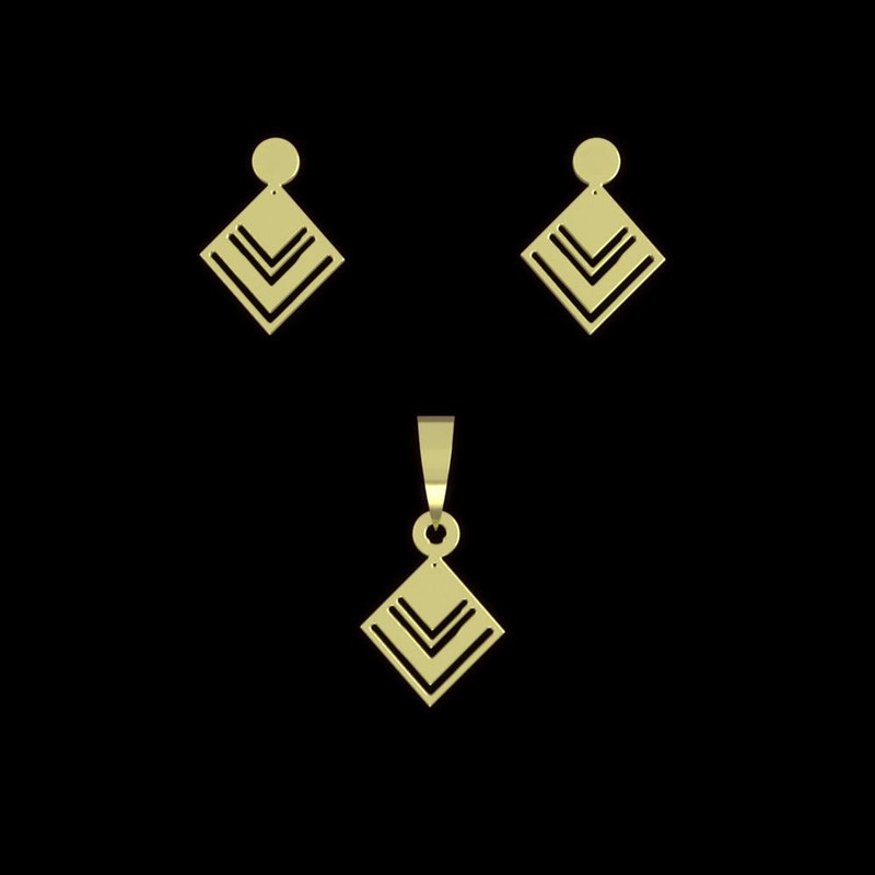 نیم ست طلا 18 عیار زنانه مدوپد مدل لوزی کد NA10266