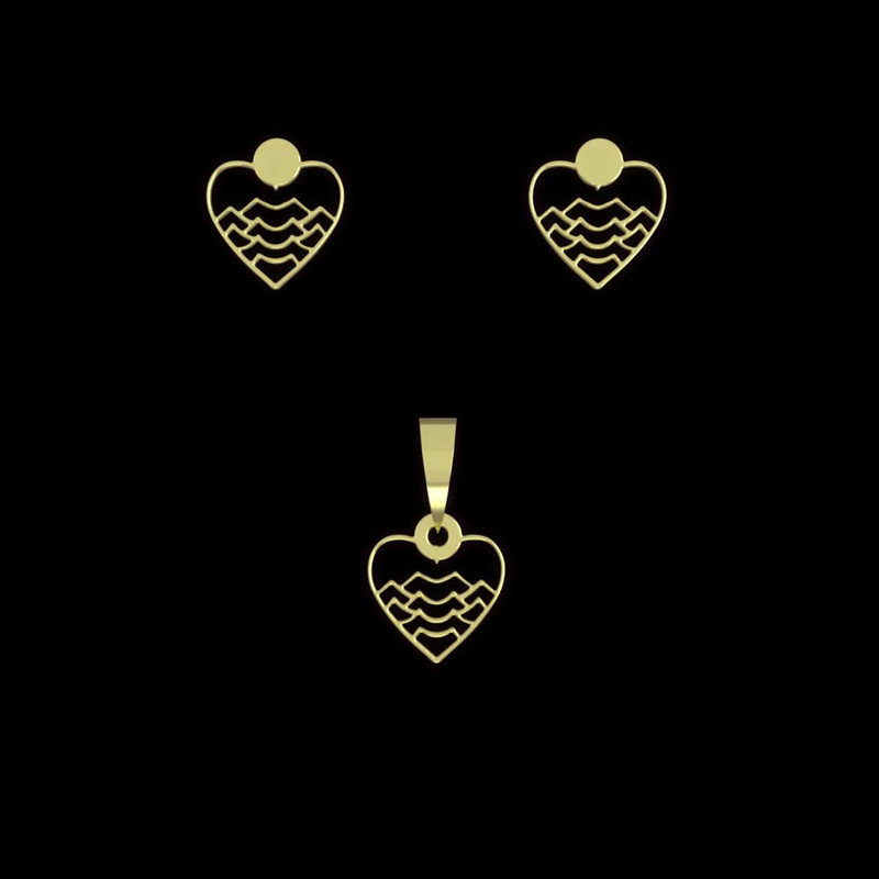 نیم ست طلا 18 عیار زنانه مدوپد مدل قلب کد NA10286