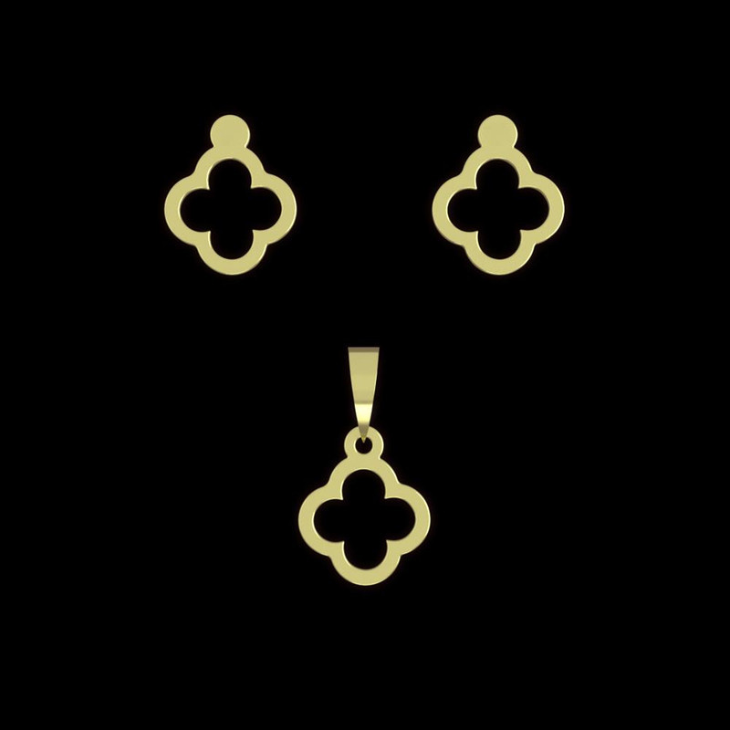 نیم ست طلا 18 عیار زنانه مدوپد مدل گل کد NA10475